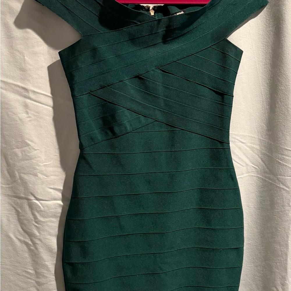 Fashion Nova Strapless Dark Green Dress‎ - Picture 3 of 4